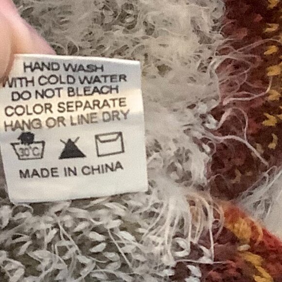 NWOT Altar'd State sweater S/M oversized tribal fringe sweater poncho crewneck - Picture 11 of 11